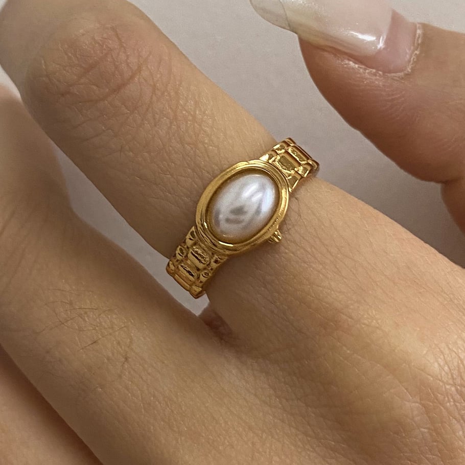 Retro Stainless Steel Gold Color Single Rings Picture3