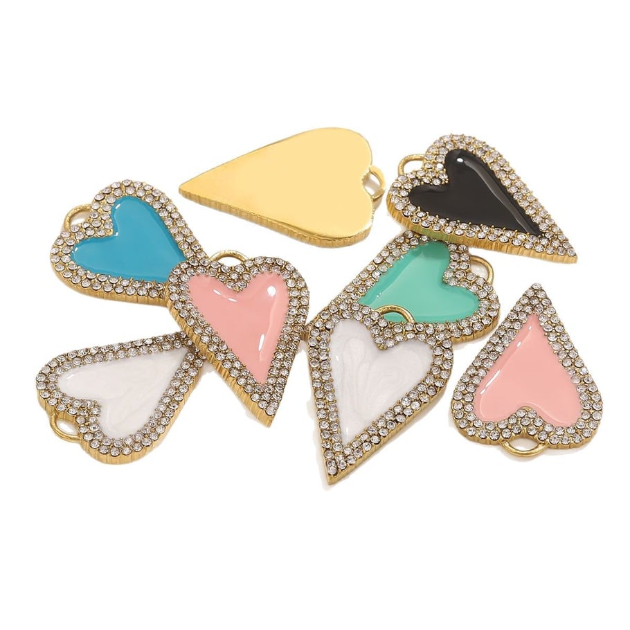 1 Piece Vivid Heart Shape Stainless Steel Women's Pendants Picture6