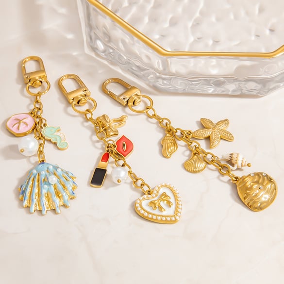 1 pieza de dijes para bolso de mujer de acero inoxidable color dorado con diseño de tortuga retro de serie simple