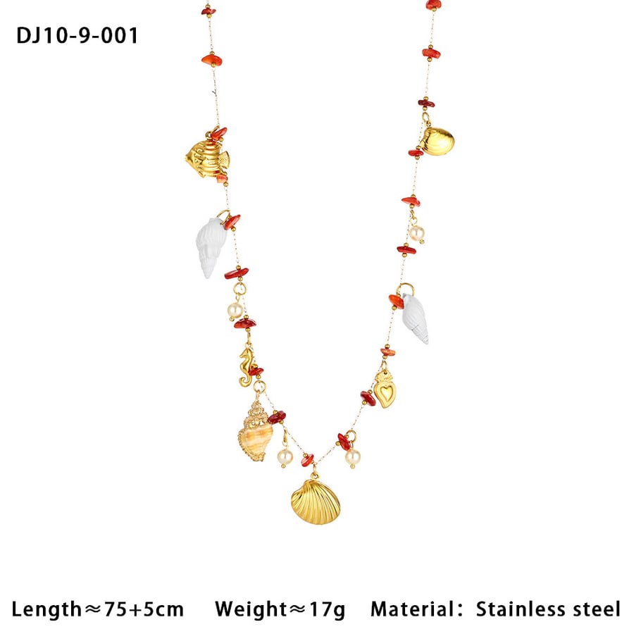 1 Piece Vacation Shell Stainless Steel Natural Stone Women's Waist Chains Picture2