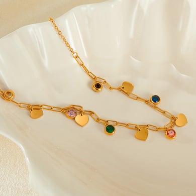 1 Stück Simple Series Einfache Quaste Edelstahl Damen Kettenhalsketten h5 Bild3