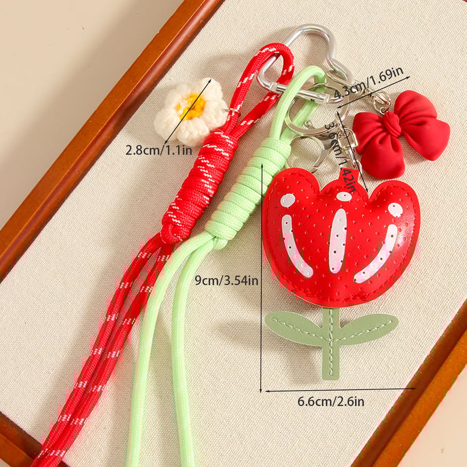 1 Piece Romantic Series PU Flower Knot Bag Pendant Picture7
