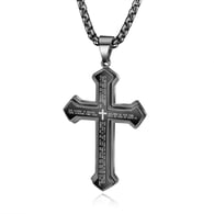 【1360】All black - pendant + matching chain (square pearl chain 4*60CM) Picture2