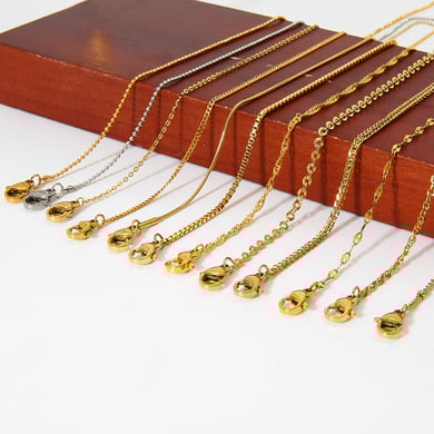 Einfache, vielseitige DIY-Kette aus goldfarbenem Edelstahl h5 Bild2