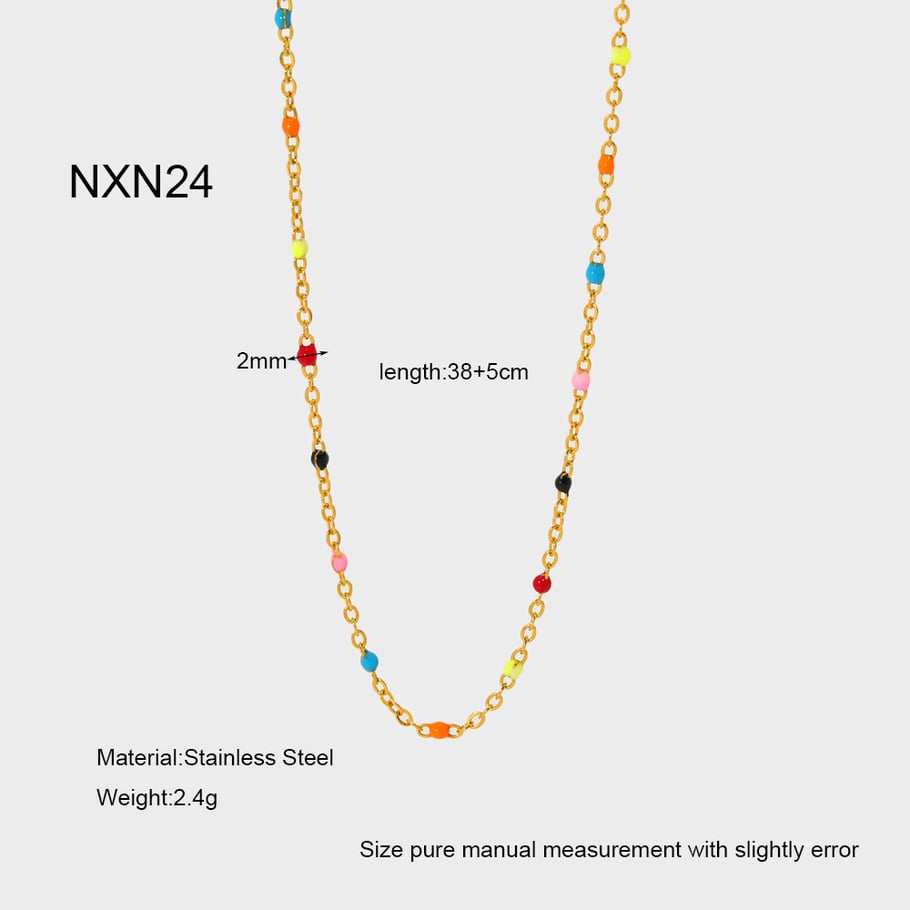Light Luxury and Sweet Multi - colored DIY Stainless Steel Bead Chains 