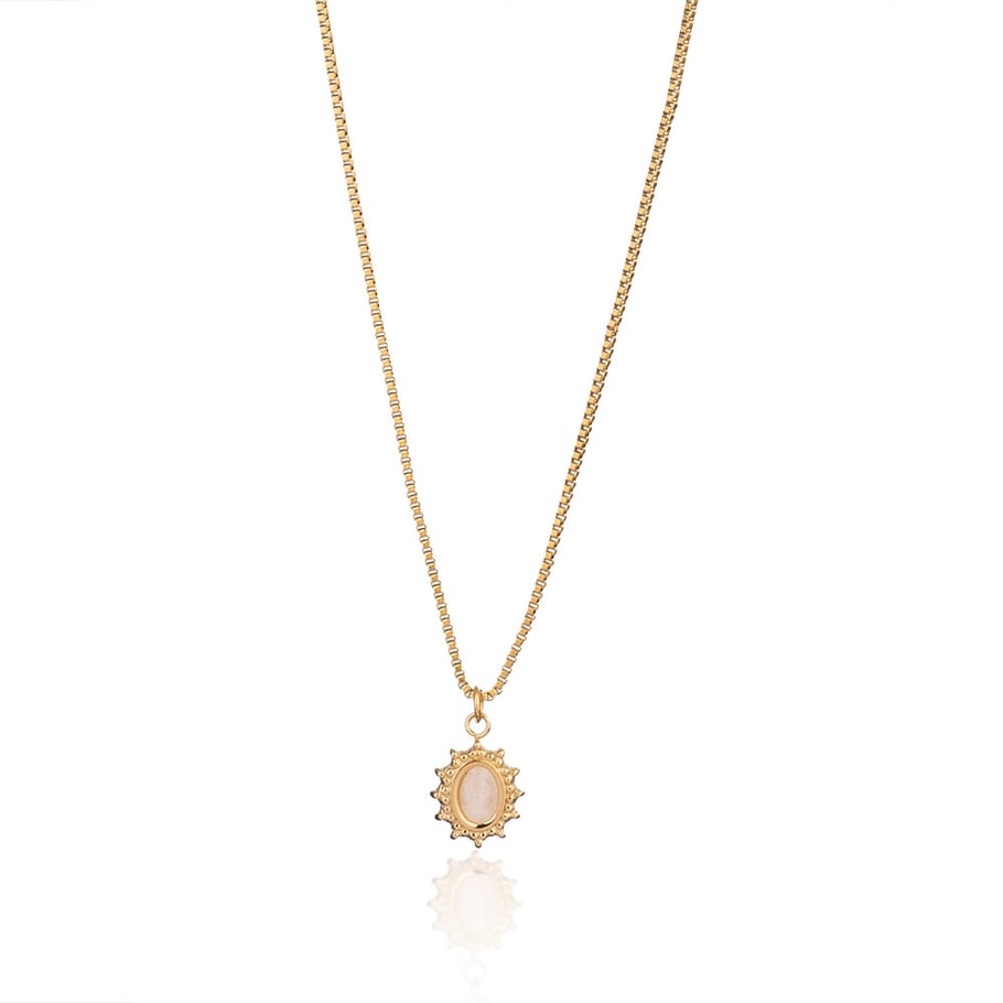 Radiant Heart Stainless Steel Gold Color Natural Stone Women's Pendant Necklaces Picture6