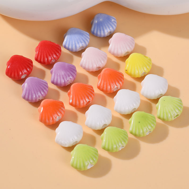 Polychrome Conch Shape Ceramics DIY Jewelry Beads Picture3