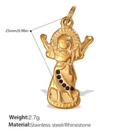 PJ332BKG Black Diamond Gold Pendant Picture3