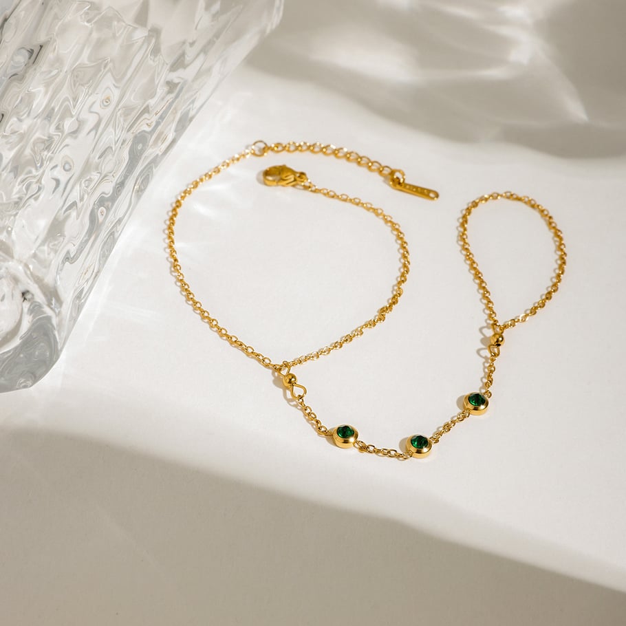 Retro Geometric Stainless Steel Gold Color Finger Chain Picture6