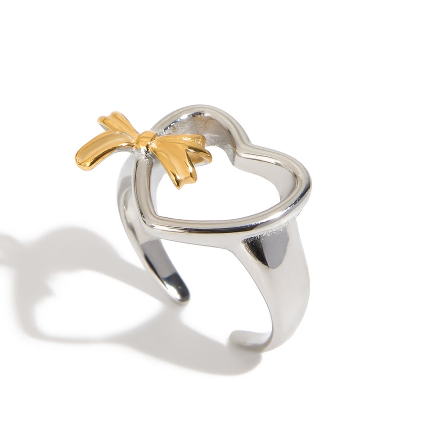 Ins Style Herz Edelstahl Gold Farbe Statement Ringe Bild5