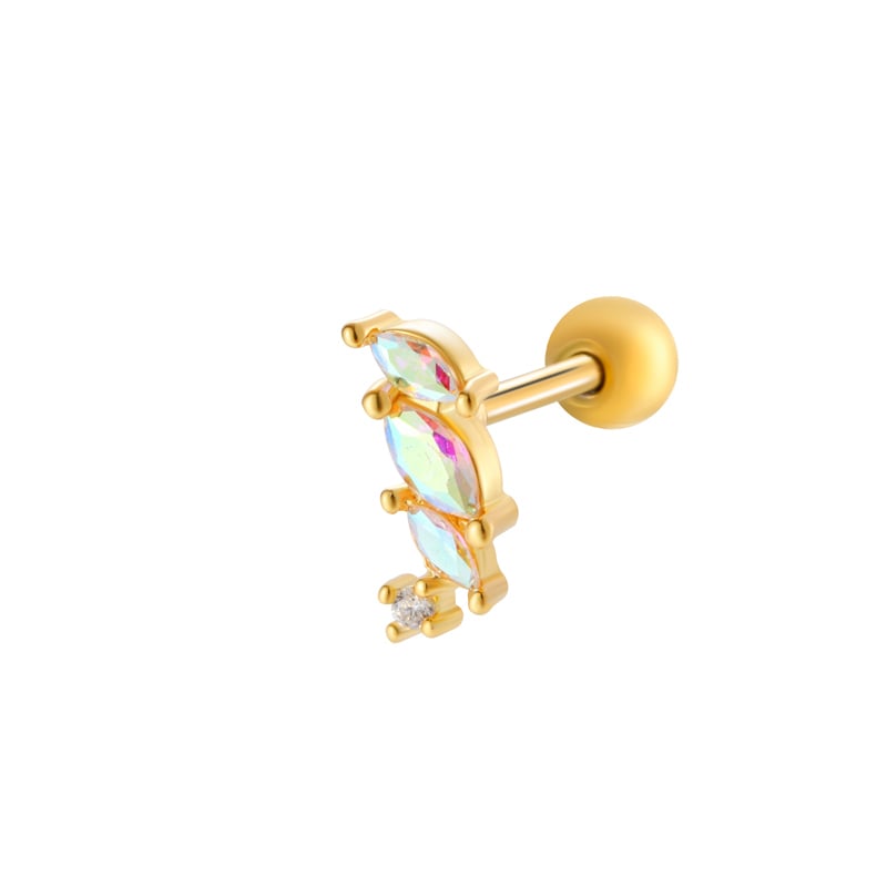 Schleife Knoten Kupfer Zirkon Piercings Ohrringe 