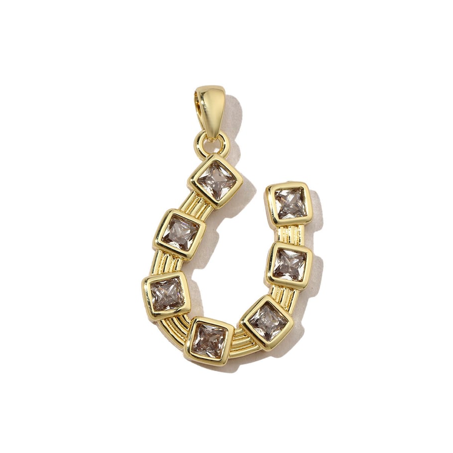 1 Piece Modern Series Daily Dice Shape Copper Gold Color Women's Pendants 