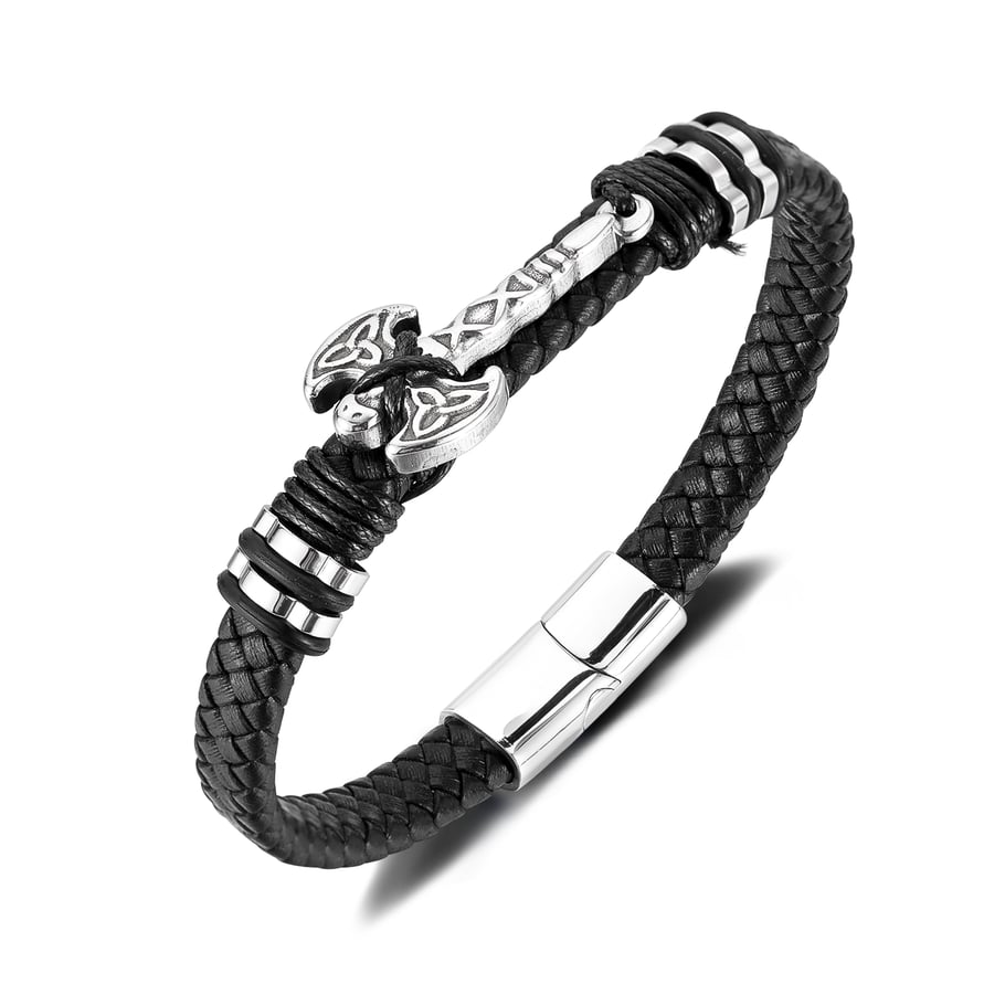 Braccialetti da uomo in acciaio inossidabile a forma di ascia, 1 pezzo 