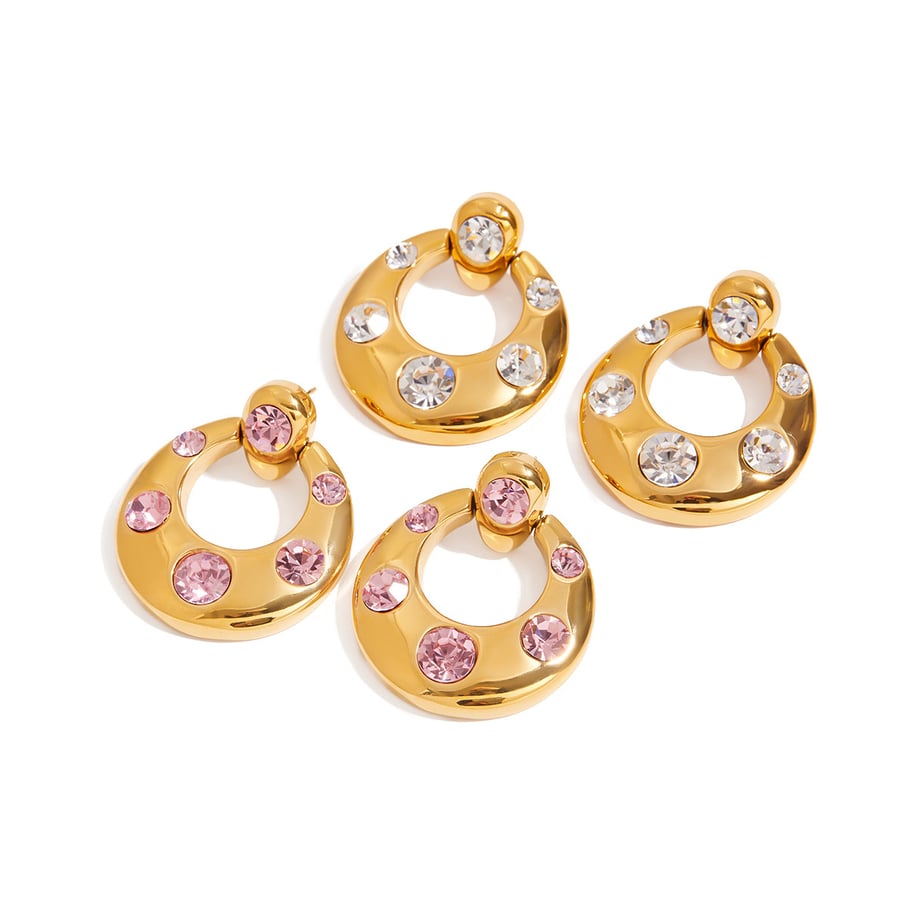 Ins Style Geometric Stainless Steel  Gold Color Drop Earrings Picture5