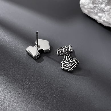 1 Pair Retro Geometric Stainless Steel Men's Earrings h5 Picture4