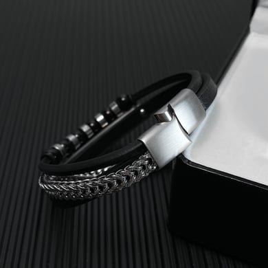 1 Piece Designable Multilayer Stainless Steel Men's Bracelets h5 Picture5