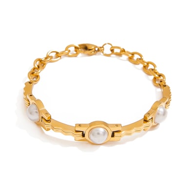 Retro-Kette Edelstahl Goldfarbenes Armband h5 