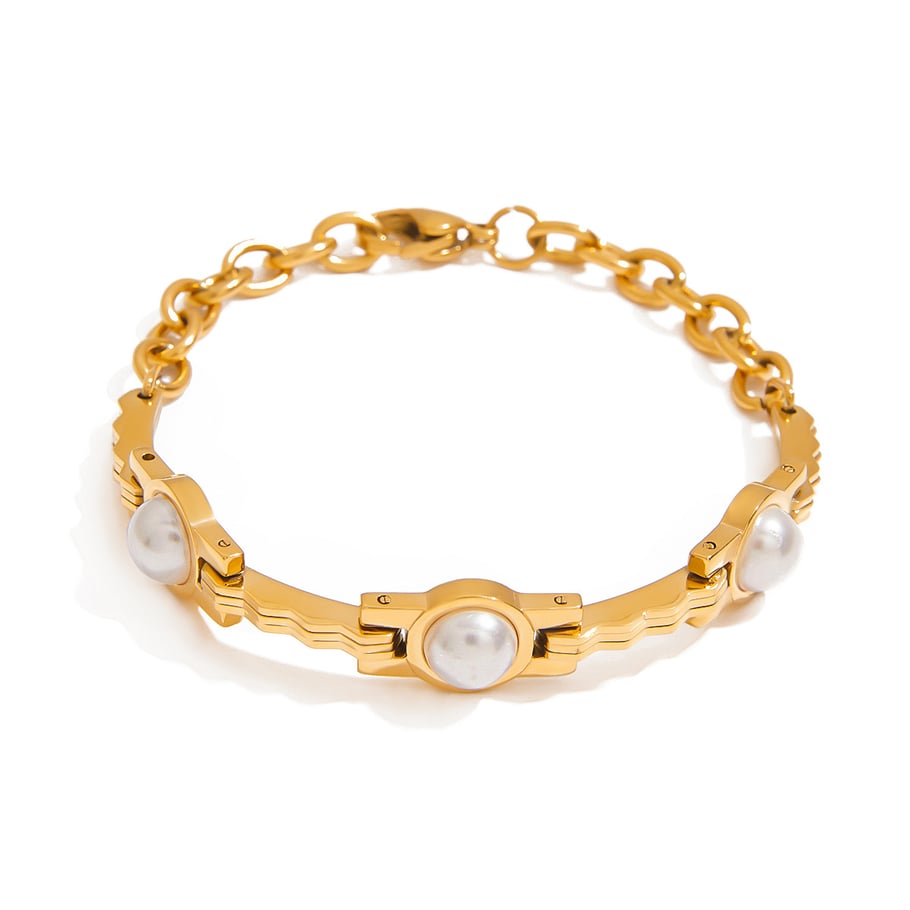 Retro-Kette Edelstahl Goldfarbenes Armband 