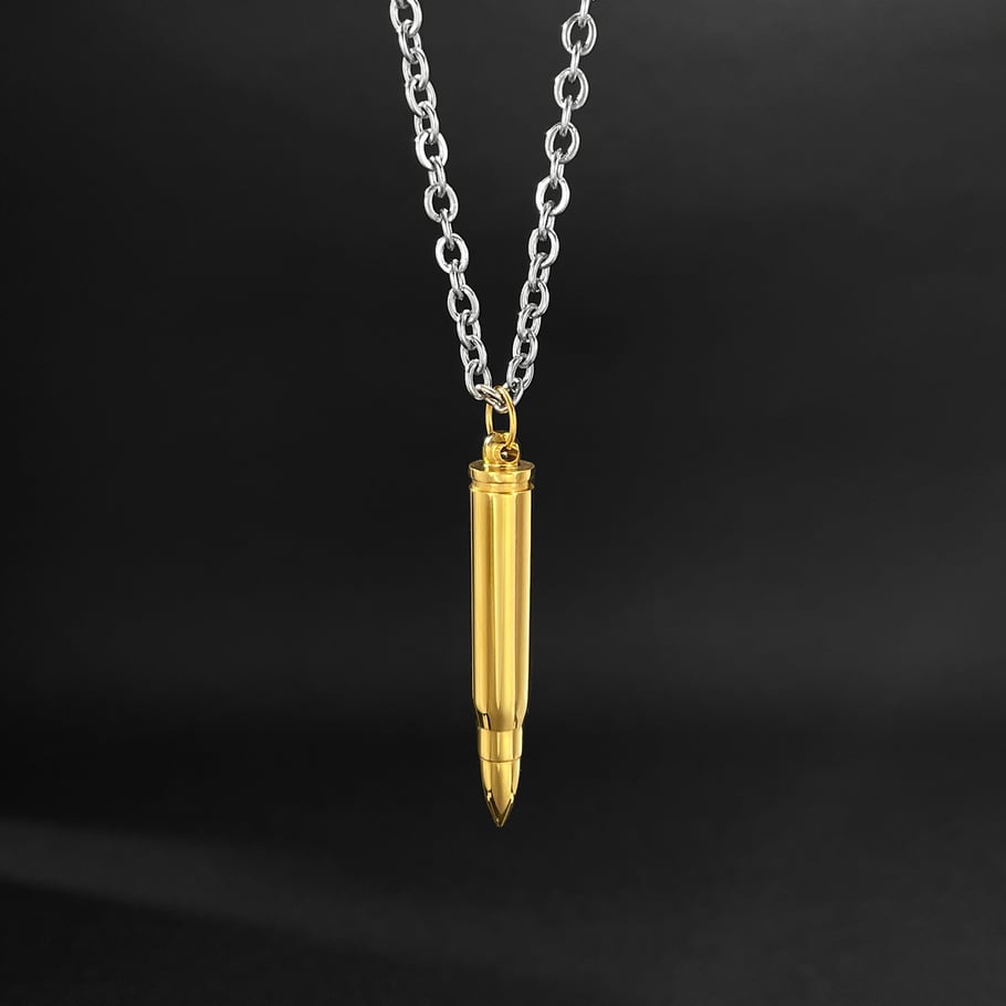 1 Piece Sleek Bullet Stainless Steel Men's Necklaces Picture3