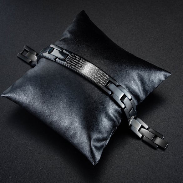 1 Stück modernes Kreuzworträtsel-Armband aus Edelstahl für Herren