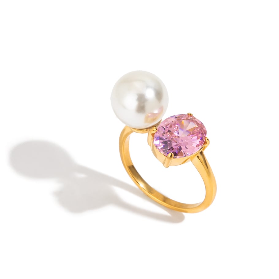 Retro Stainless Steel  Gold Color Gemstone Rings Picture3