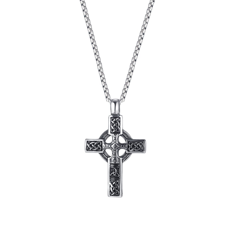 1 Piece Rock Cross Stainless Steel Men's Necklaces 