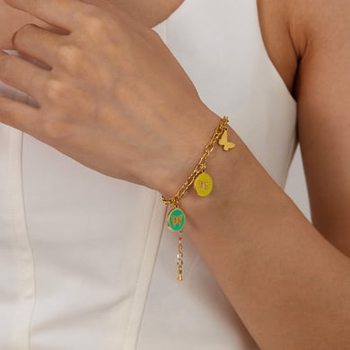 1 Stück Simple Series Daily Animal Edelstahl Goldfarben Damen Charm Armbänder h5 Bild5