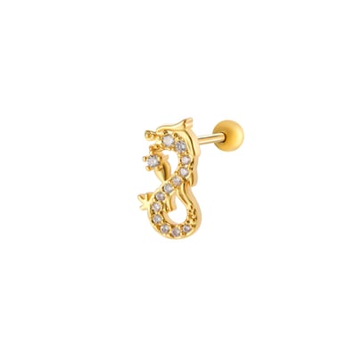 Herz Kupfer Zirkon Piercings Ohrringe h5 