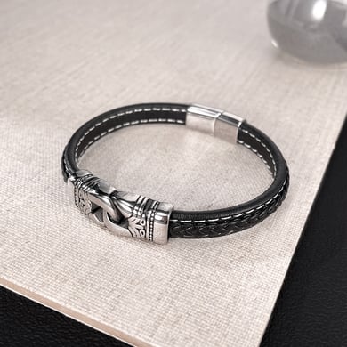 1 Piece Industrial Geometric Stainless Steel Men's Bracelets h5 Picture7
