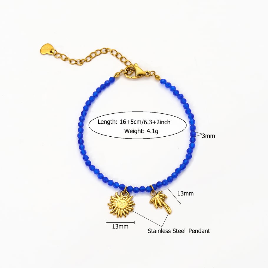 Pulseras con dijes de frutas vívidas de acero inoxidable color dorado para mujer Imagen2