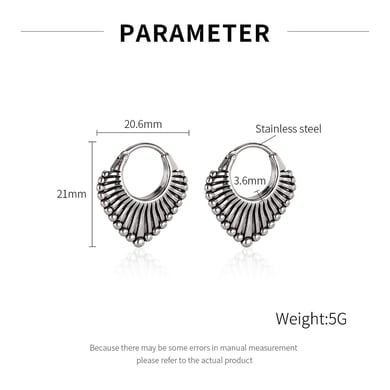 1 Piece Modern Series Fashionable Geometric Stainless Steel Men's Earrings h5 Picture7