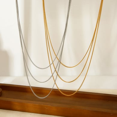 DIY Versatile and Universal Stackable Gold - colored Stainless Steel Necklaces h5 Picture2