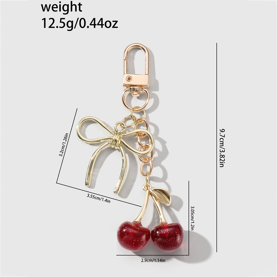 Sweet Bow Knot Cherry Bag Charms Picture2