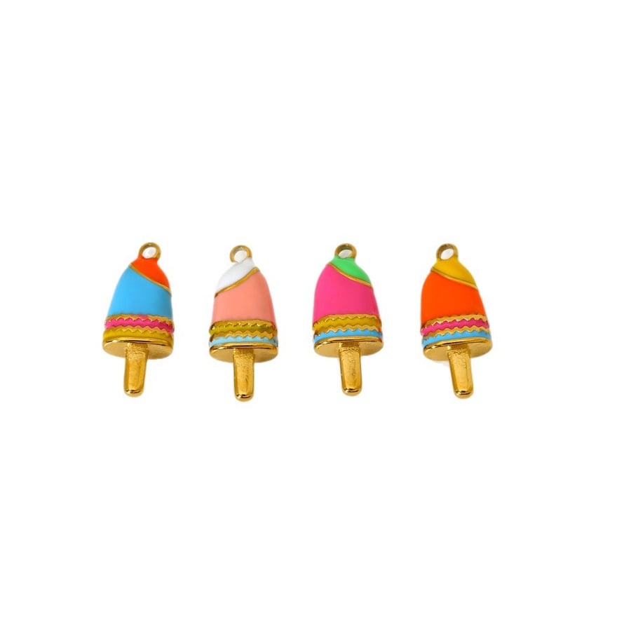 Cute Colored Enamel - Dripping Ice - cream DIY Stainless Steel Pendant Picture5
