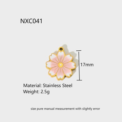 Pendentif en acier inoxydable en forme de champignon et de fleur h5 