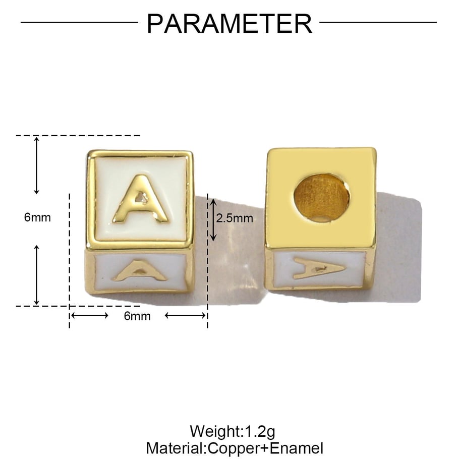Anspruchsvolle bunte Buchstaben-Anhänger in Kupfer-Gold-Farbe Bild6