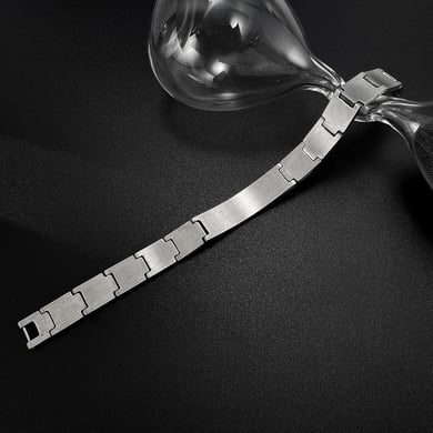 Bracelet pour homme en acier inoxydable, style punk géométrique, série simple, 1 pièce h5 Image6