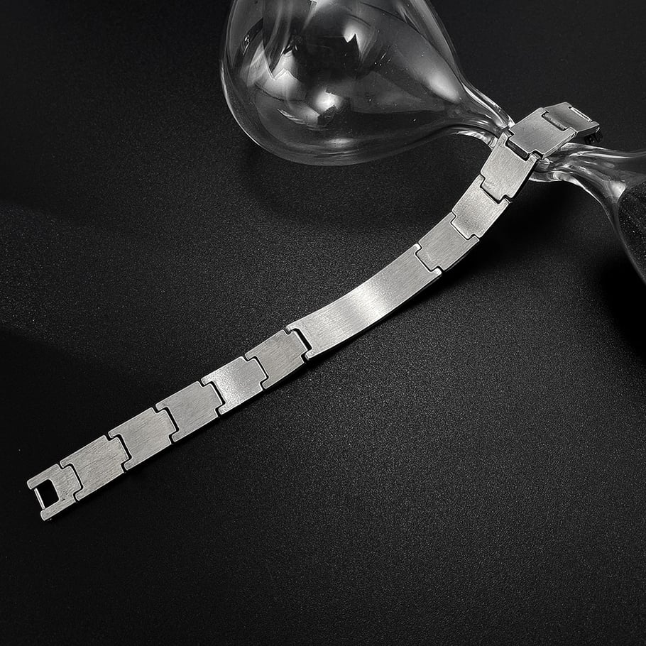 Bracelet pour homme en acier inoxydable, style punk géométrique, série simple, 1 pièce Image6