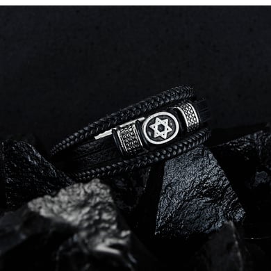 1 Piece Chic Hexagram Stainless Steel Men's Bracelets h5 Picture3