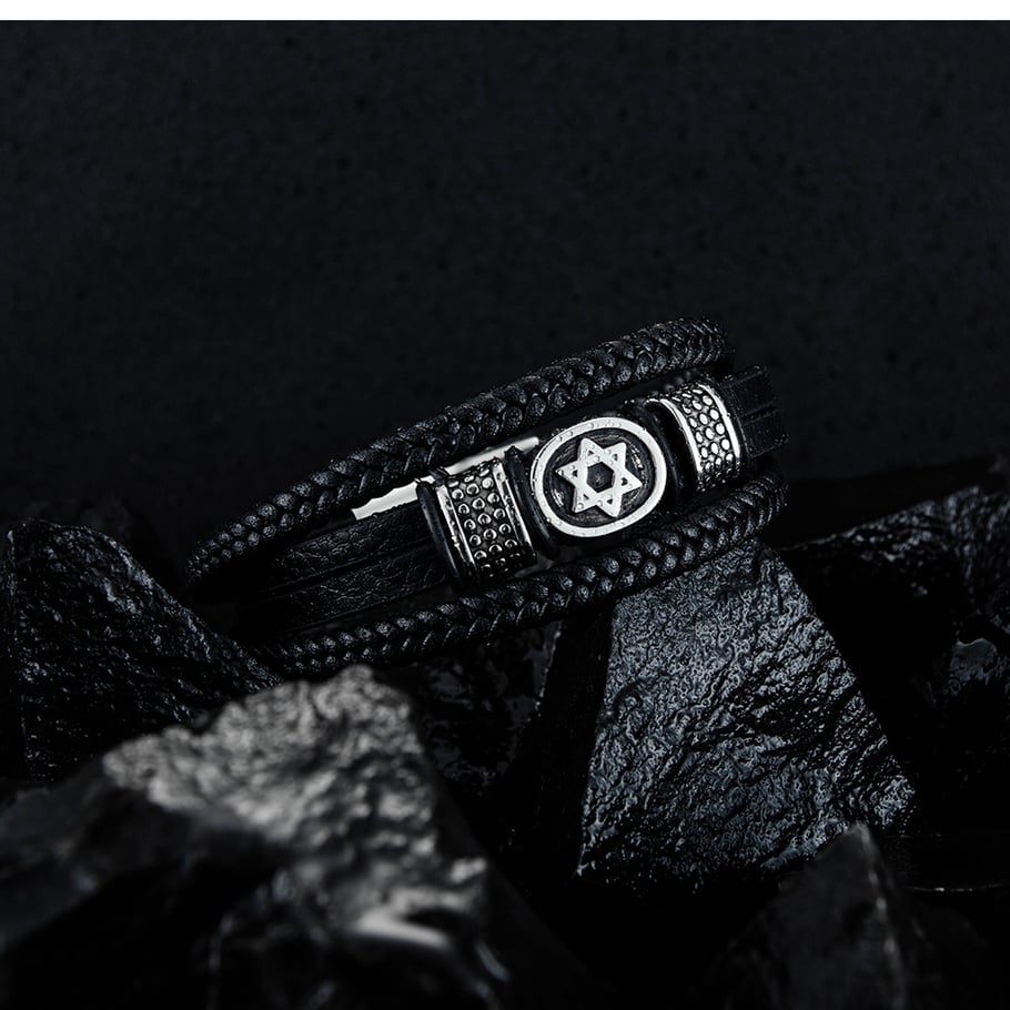 1 Piece Chic Hexagram Stainless Steel Men's Bracelets Picture3