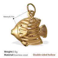 PJ222G Double-sided hollow gold pendant Picture18