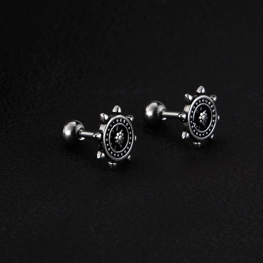 Radiant Series Simple Rudder Stainless Steel Men's Stud Earrings Picture4