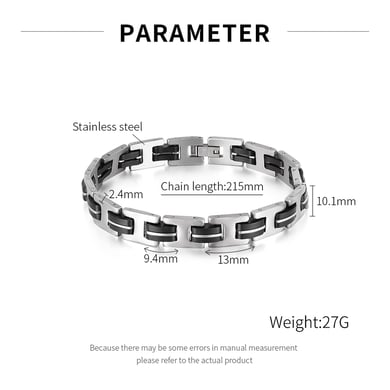 1 Piece Industrial Series Punk Geometric Stainless Steel Men's Bracelets h5 Picture9