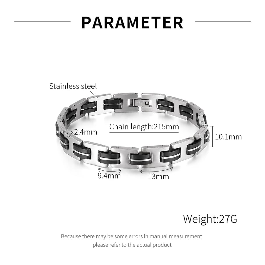 1 Piece Industrial Series Punk Geometric Stainless Steel Men's Bracelets Picture9