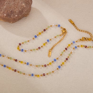 1 Stück Simple Series Sweet Beads Edelstahl ohne Beschichtungsmaterial Damen-Kettenarmbänder h5 Bild4