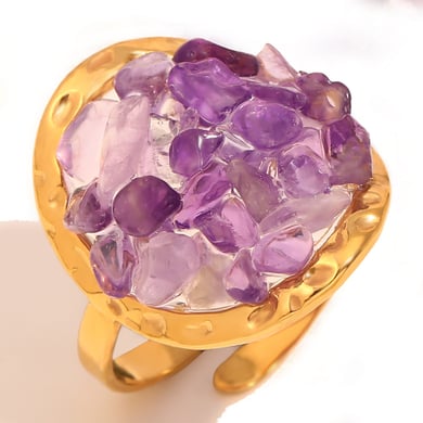 1 Piece Premium Feeling Golden Stainless Steel Women's Ring h5 