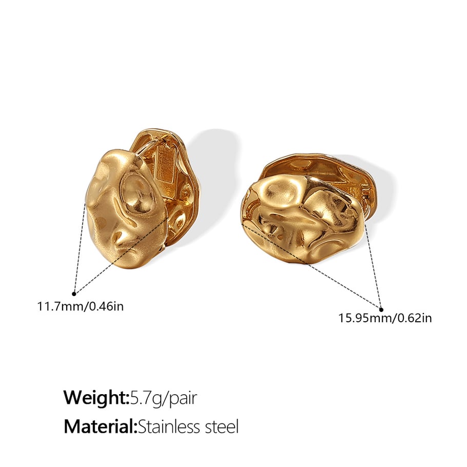 Geometric Titanium Steel Gold Color Clip-on Earrings Picture2