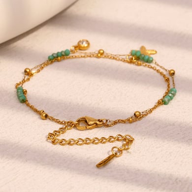 1 Stück Simple Series Vacation Turtle Edelstahl Goldfarben Damen Charm Armbänder h5 Bild6