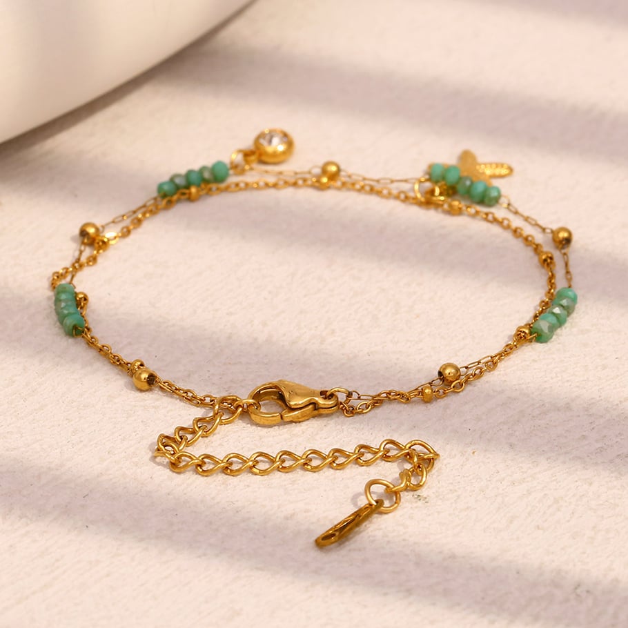 1 Stück Simple Series Vacation Turtle Edelstahl Goldfarben Damen Charm Armbänder Bild6