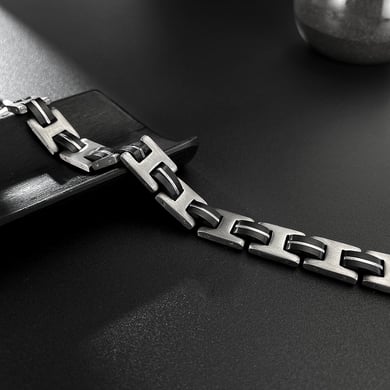 1 Piece Industrial Series Punk Geometric Stainless Steel Men's Bracelets h5 Picture8